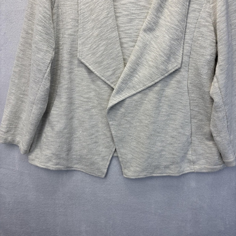 Anthropologie Skies Are Blue Curvy Open Cardigan Sweater 3X Beige Relaxed Knit - Picture 6 of 11
